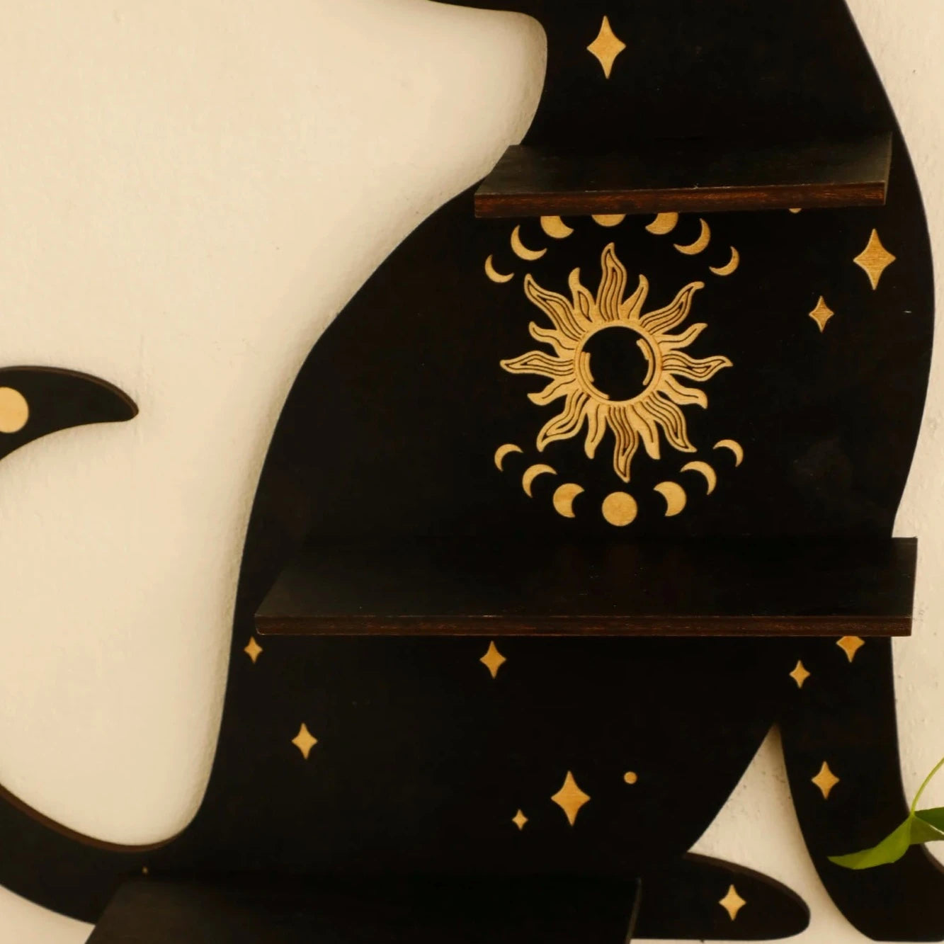 Black Cat Wooden Shelf