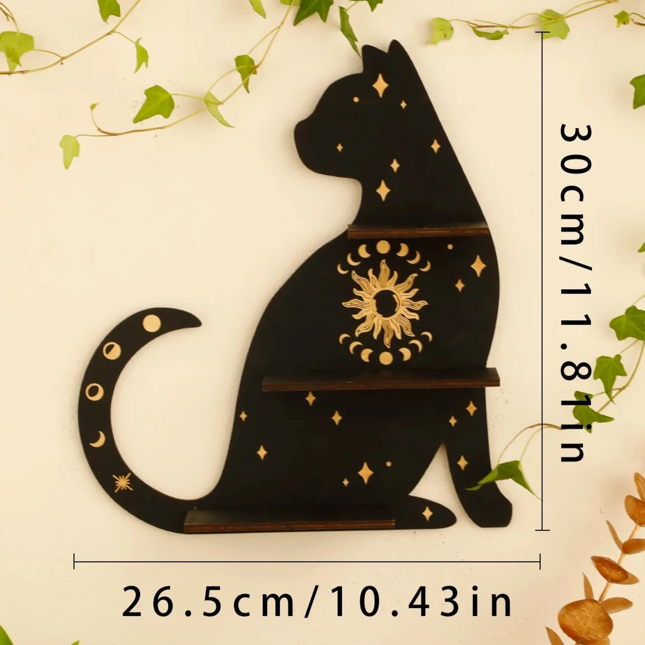 Black Cat Wooden Shelf