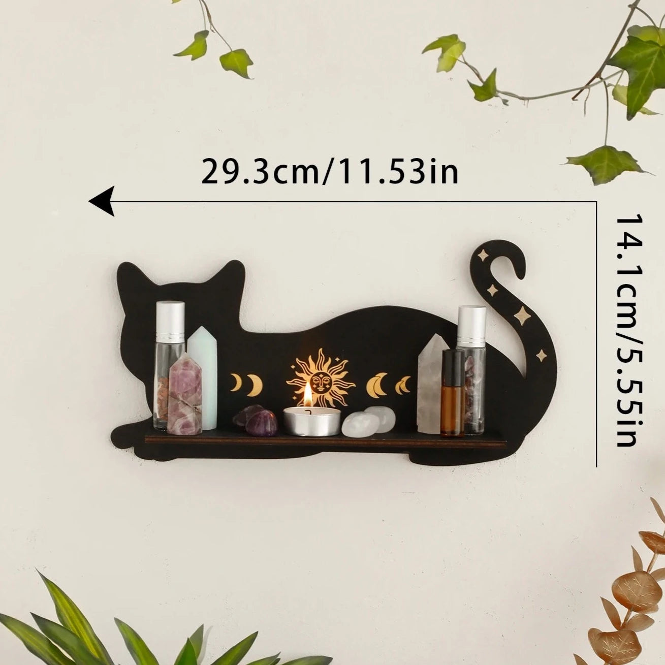 Black Cat Wooden Shelf