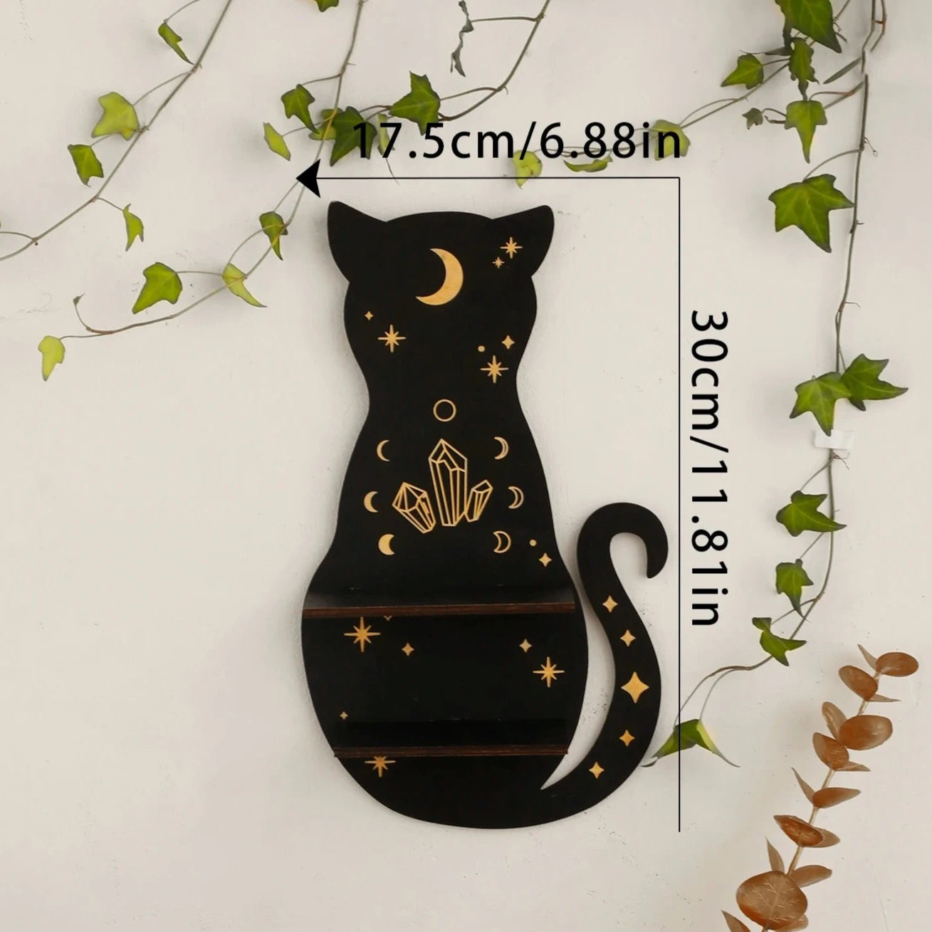 Black Cat Wooden Shelf