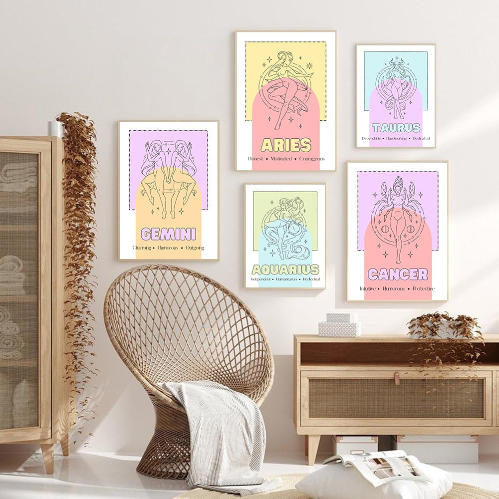 Pastel Zodiac Canvas Print