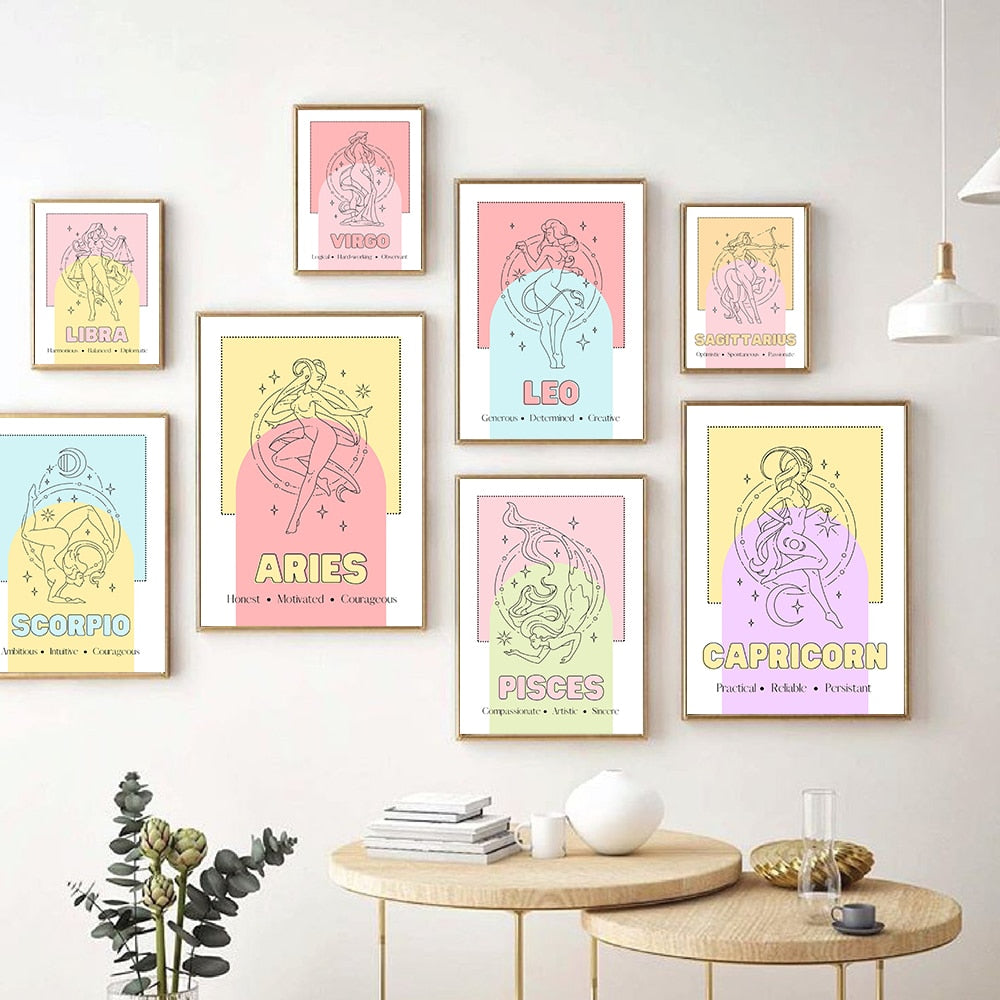 Pastel Zodiac Canvas Print
