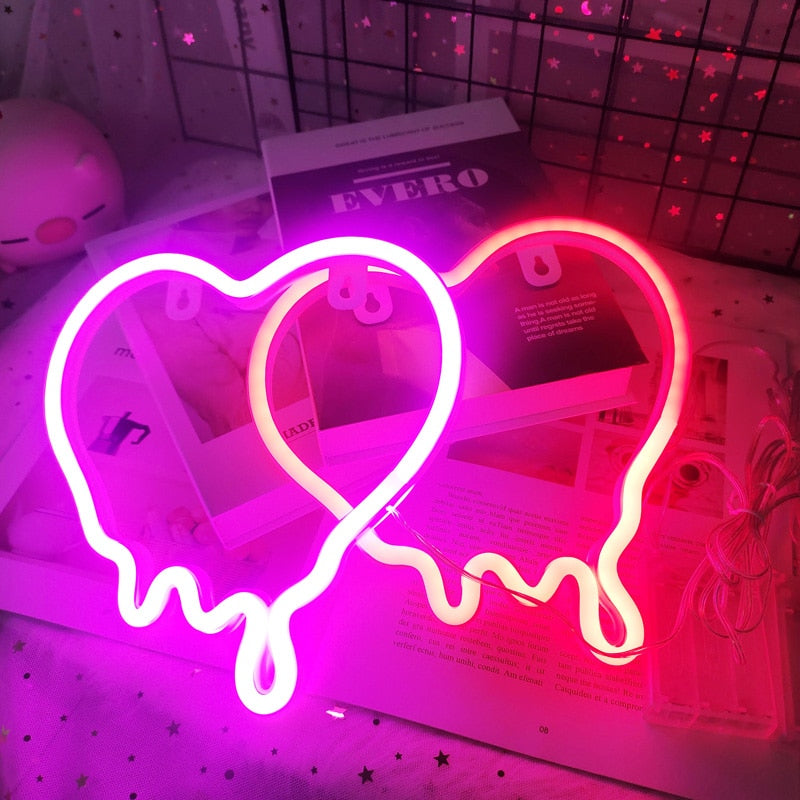 Neon Melting Heart