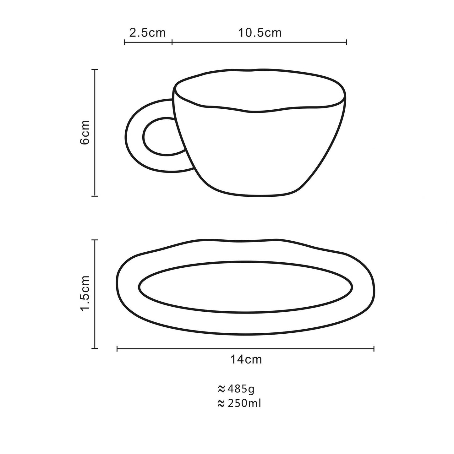 Rainbow Cup & Saucer