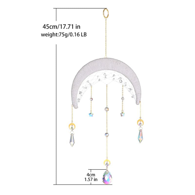 Macrame Moon Crystal Suncatcher