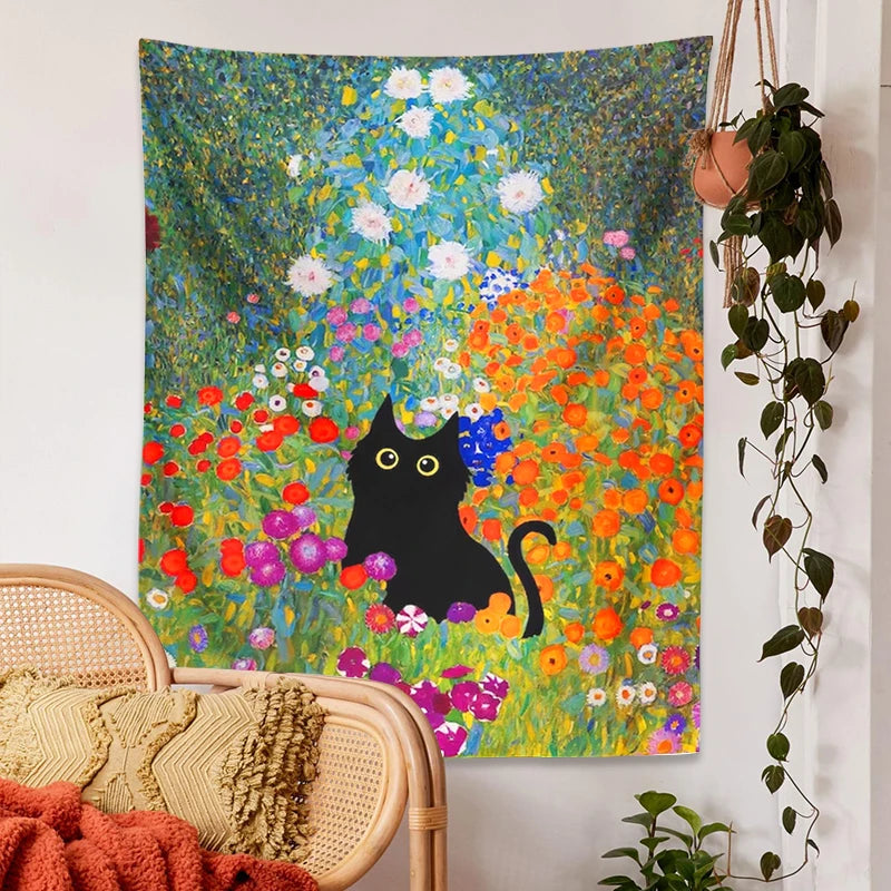 Botanical Cat Tapestry