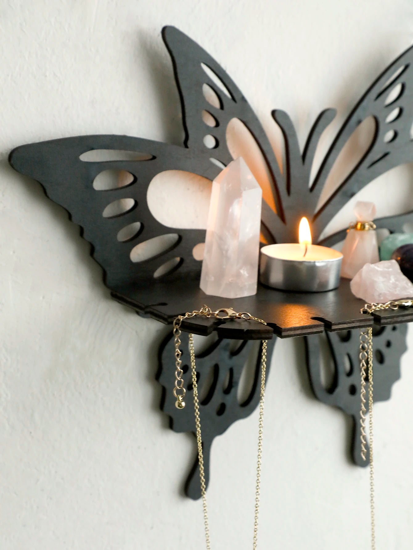 Wooden Butterfly Shelf Set