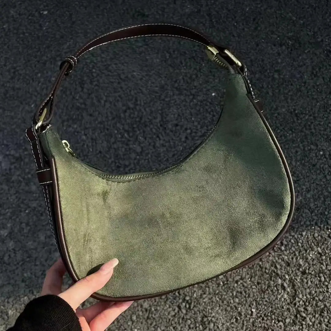 Suede Baguette Bag