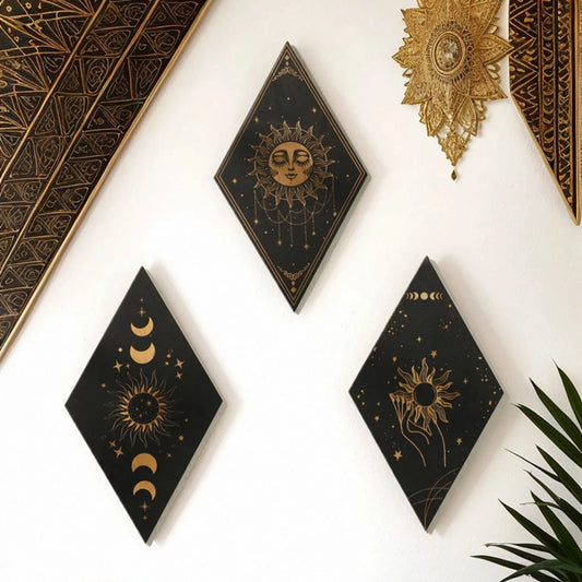 Wooden Solar Plaque Set