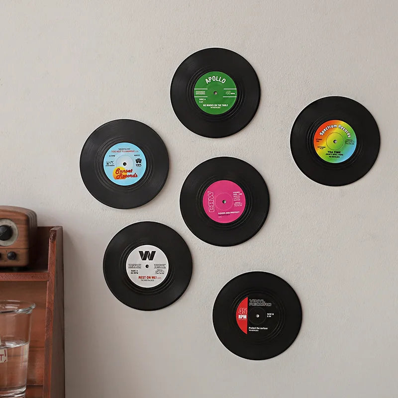 Vinyl Record Coaster Set