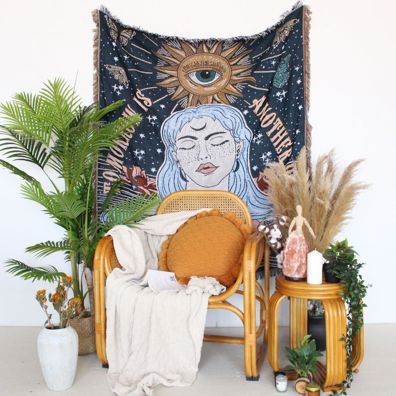 Lotus Child Tapestry Blanket