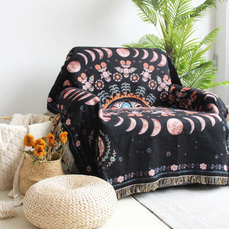 Botanical Moon Tapestry Blanket