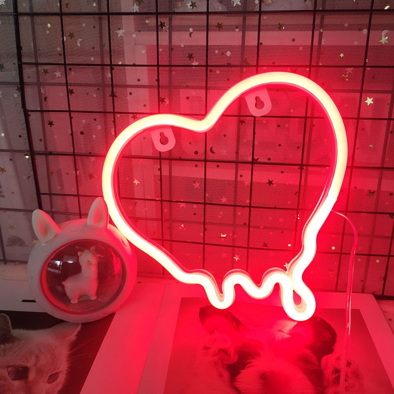 Neon Melting Heart